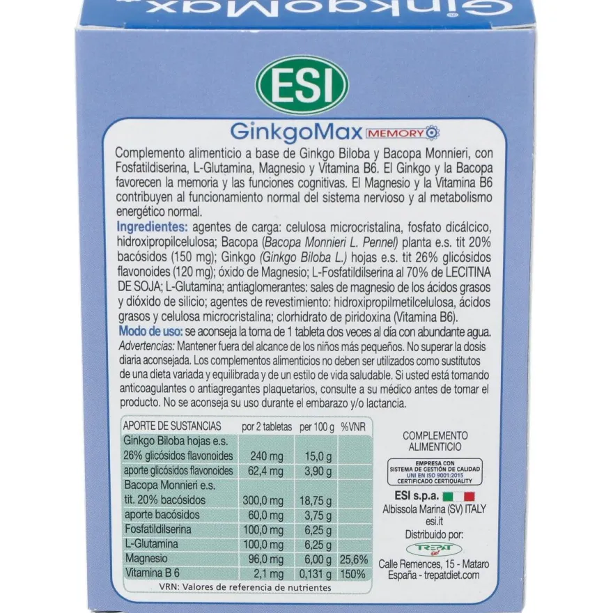 Trepatdiet Ginkgomax Memory 30 Tabletas - Esi - Trepat Diet