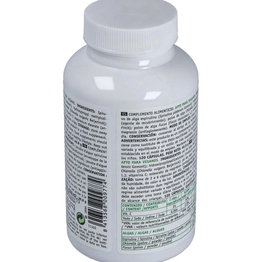 Triple Alga Chlorella Espirulina Fucus 120 Cap Intersa