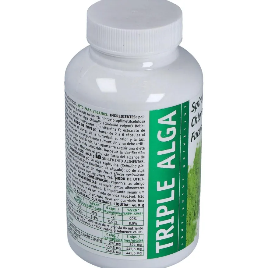 Triple Alga Chlorella Espirulina Fucus 120 Cap Intersa