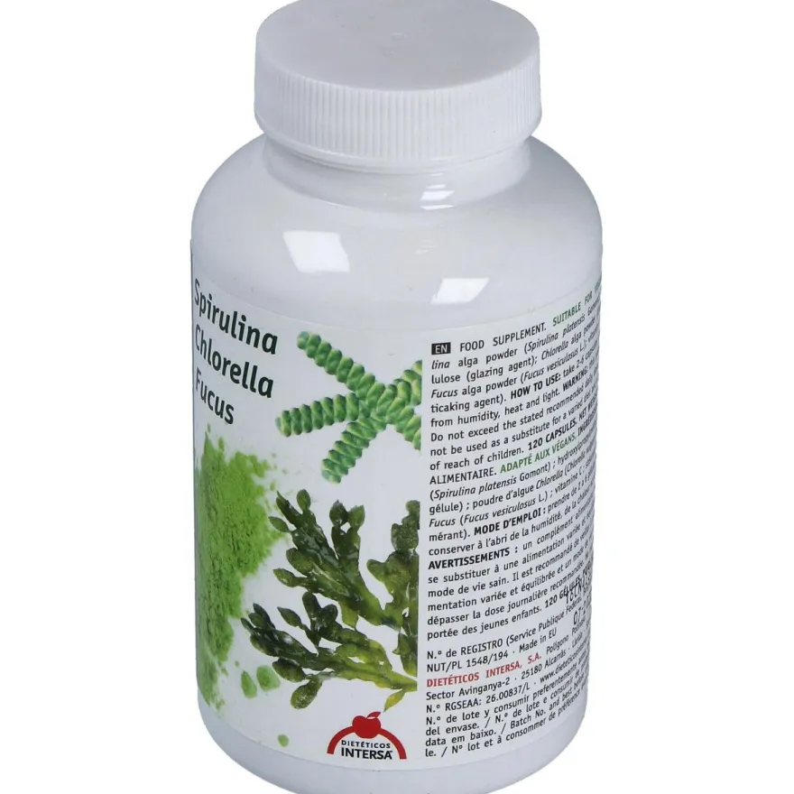 Triple Alga Chlorella Espirulina Fucus 120 Cap Intersa