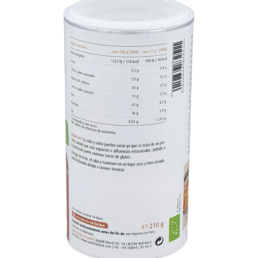 Trío Fibras Manzana Avena Lino Bio Vegano 210g - Raab Vitalfood