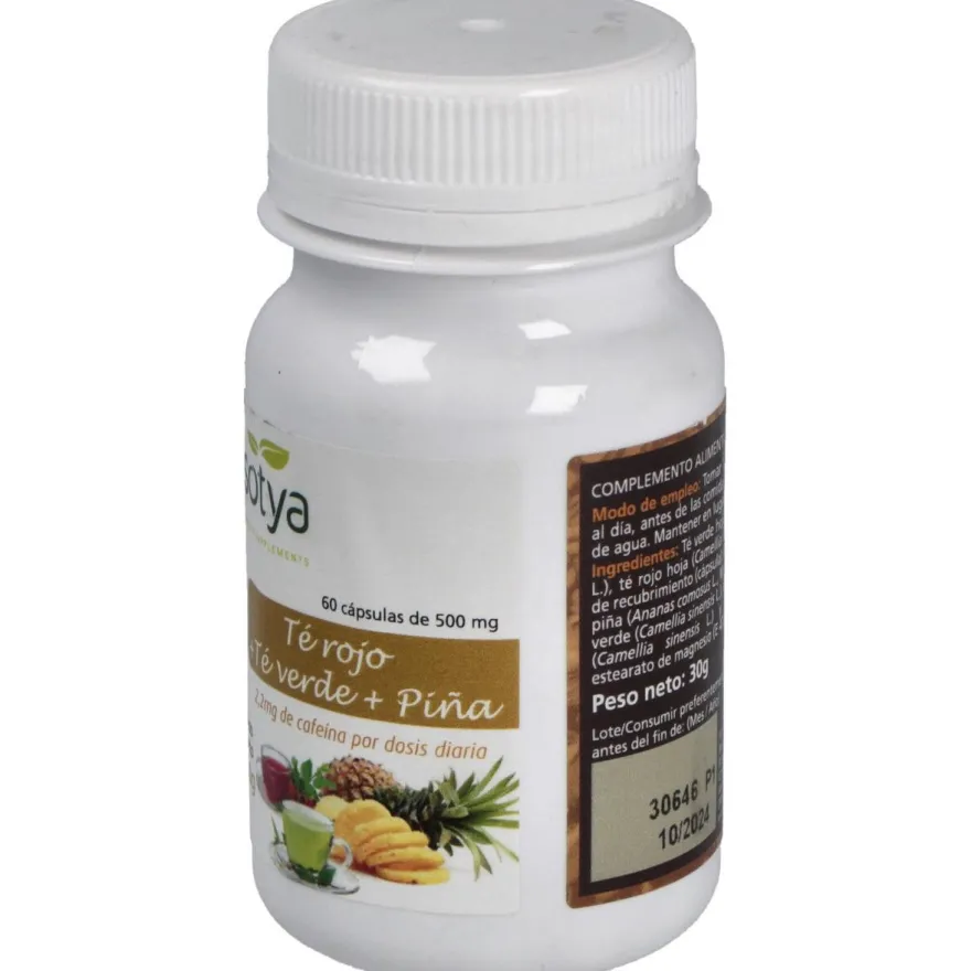Té Rojo + Té Verde + Piña 500mg 60cáps - Sotya