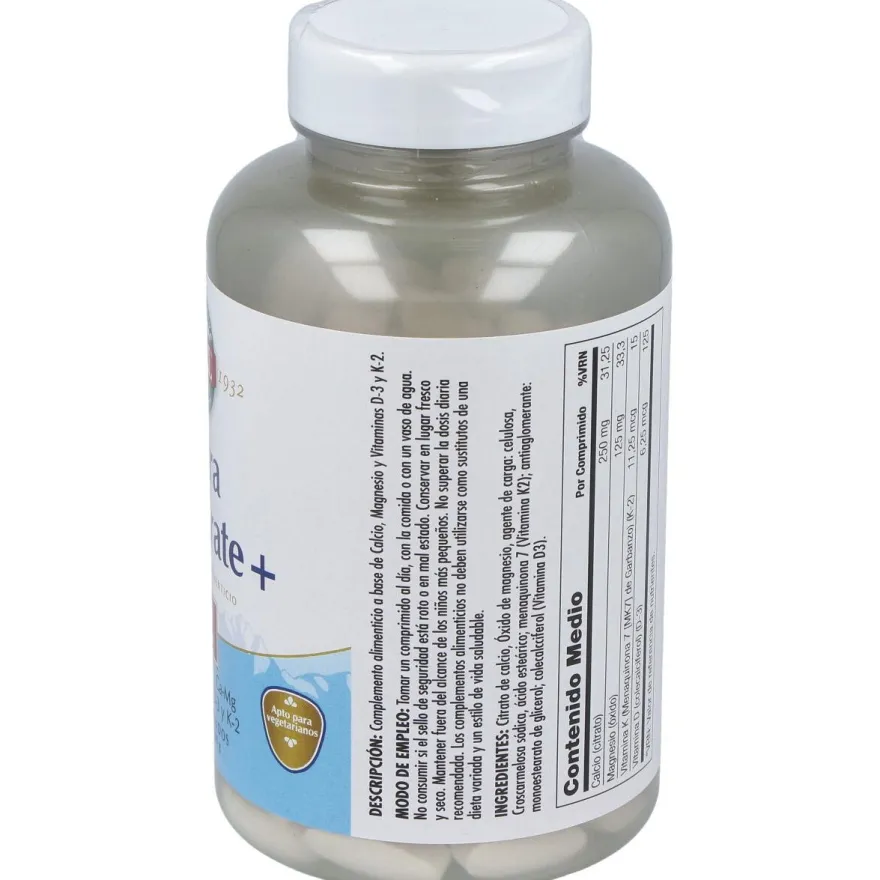 Ultra Cal Citrate + K2 120compr - Solaray