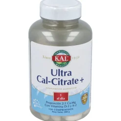 Ultra Cal Citrate + K2 120compr - Solaray