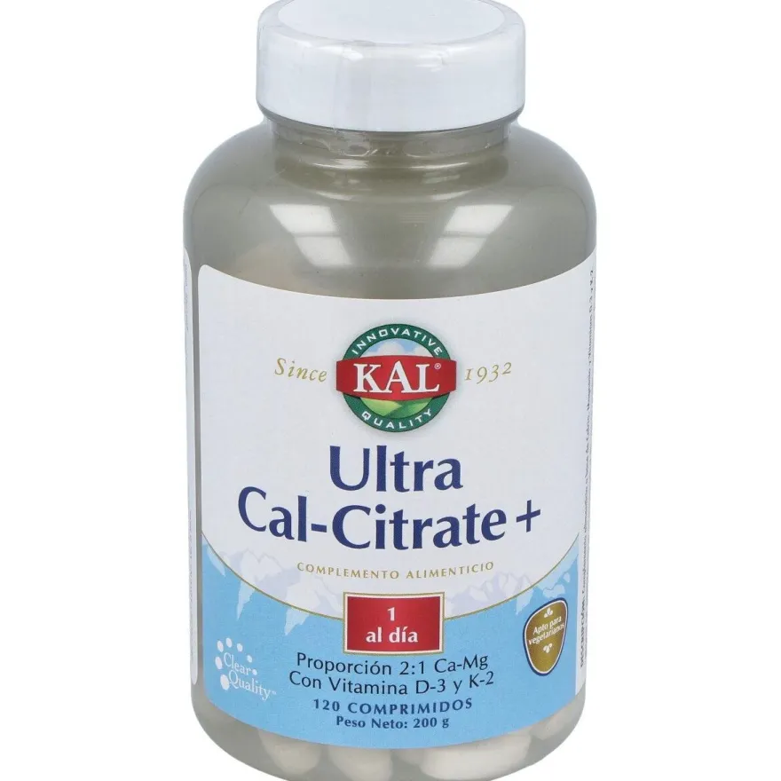 Ultra Cal Citrate + K2 120compr - Solaray