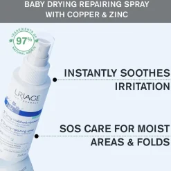 Uriage Bébé 1Er Cu Zn+ Spray Asséchant Réparateur Cheveux 100Ml