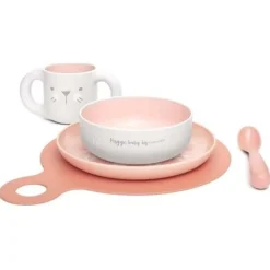 Vajilla de Aprendizaje Rosa +6 Meses, 5 Uds - Suavinex