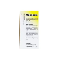 Vallesol Magnesio + Vitaminas B1 B2 y B6 (24 Comprimidos Efervescentes) - Diafarm