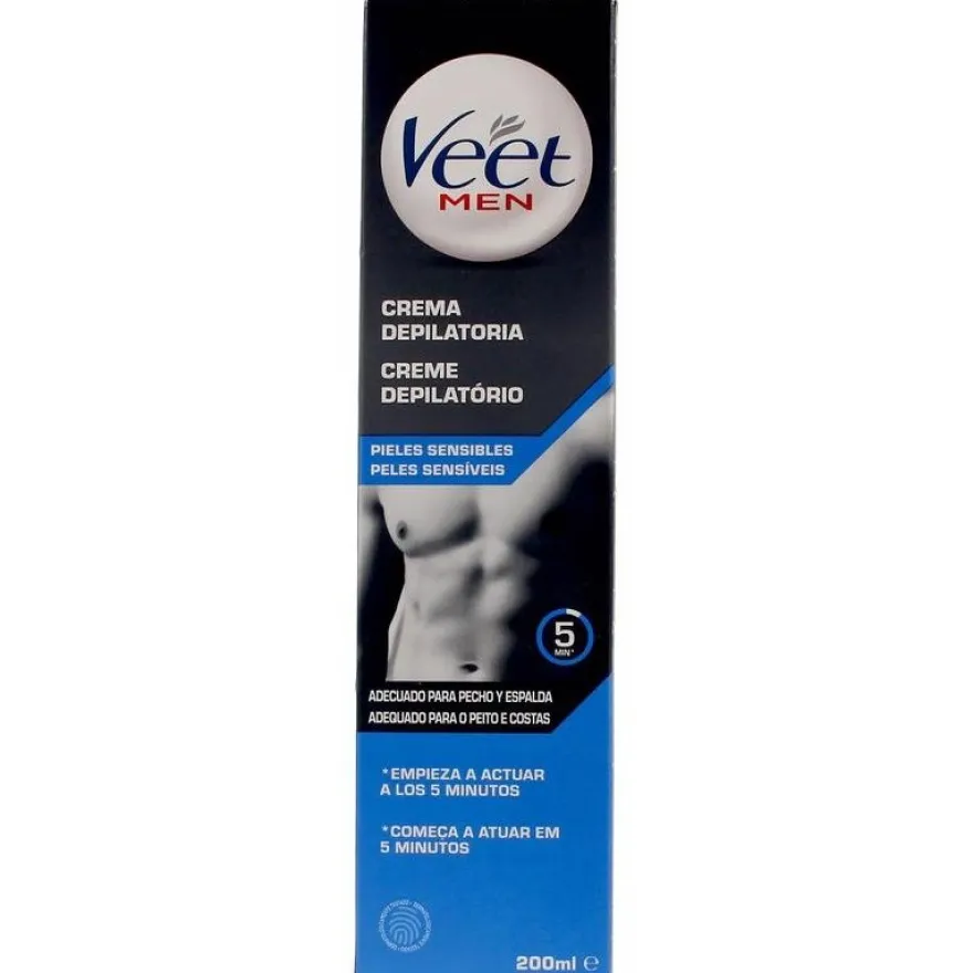 Veet Men Total Pro Crema Depilatoria Piel Sensible 200Ml