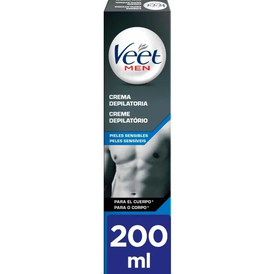 Veet Men Total Pro Crema Depilatoria Piel Sensible 200Ml