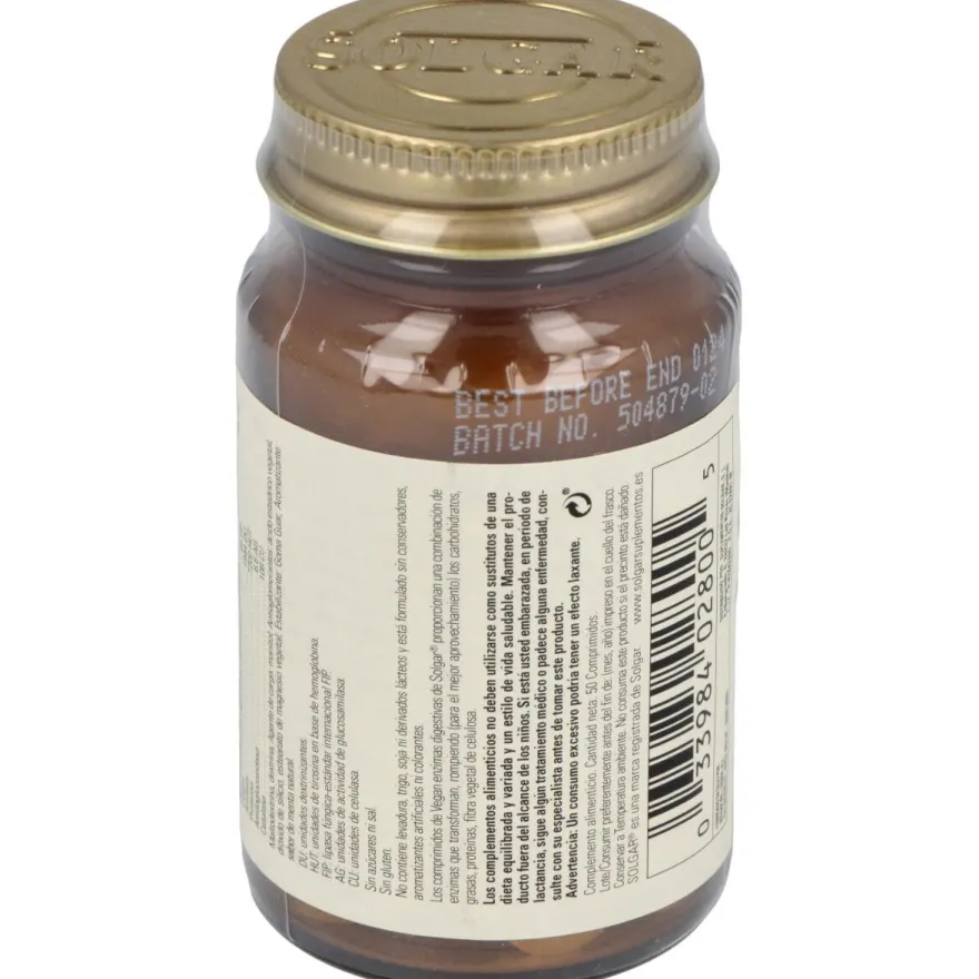 Vegetarlan Enzimas Digestivas 50 Comprimidos - Solgar