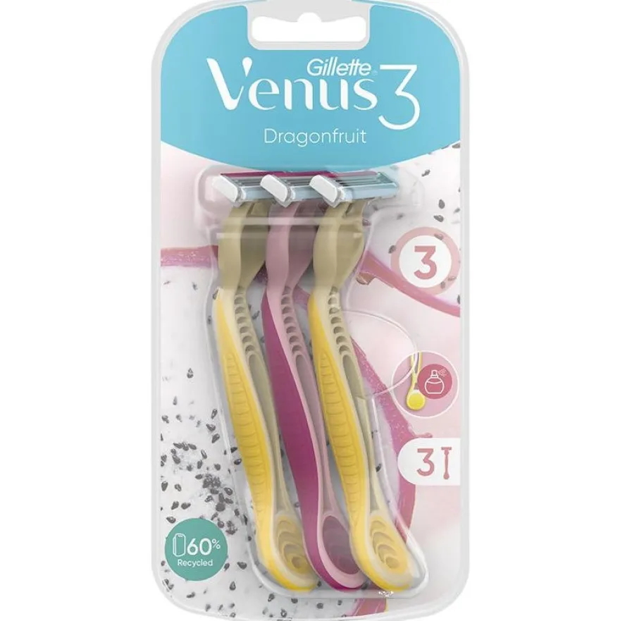 Venus3 Dragonfruit Cuchillas Depilación Desechables 3 u - Gillette