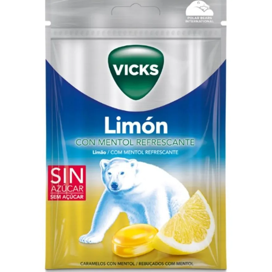 Vicks Caramelos Duros De Limón Con Mentol Praims 72G