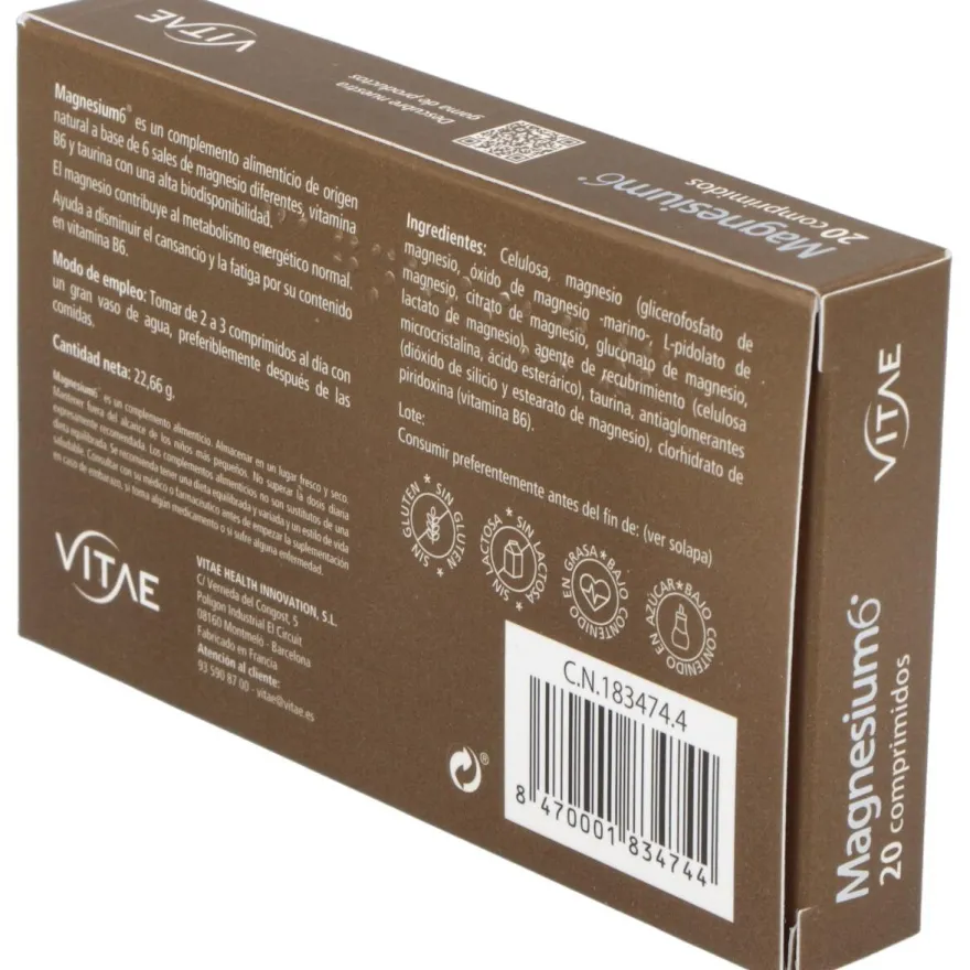 Vitae Magnesium6 20 Comprimidos