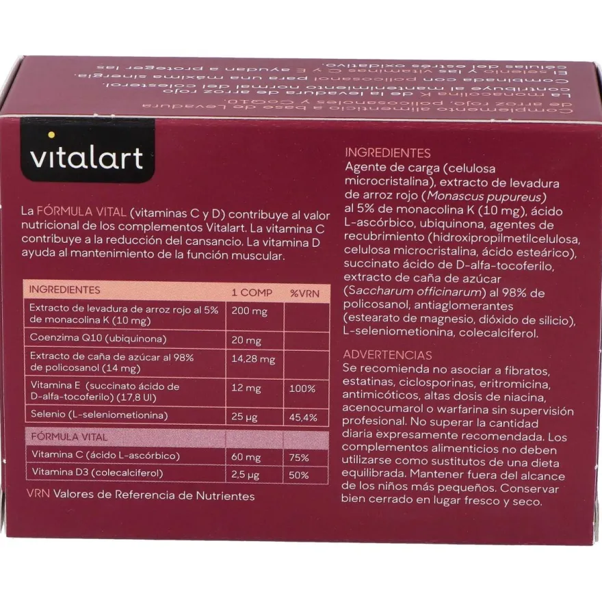 Vitalart Levadura De Arroz Rojo Con Q10 60Comp.