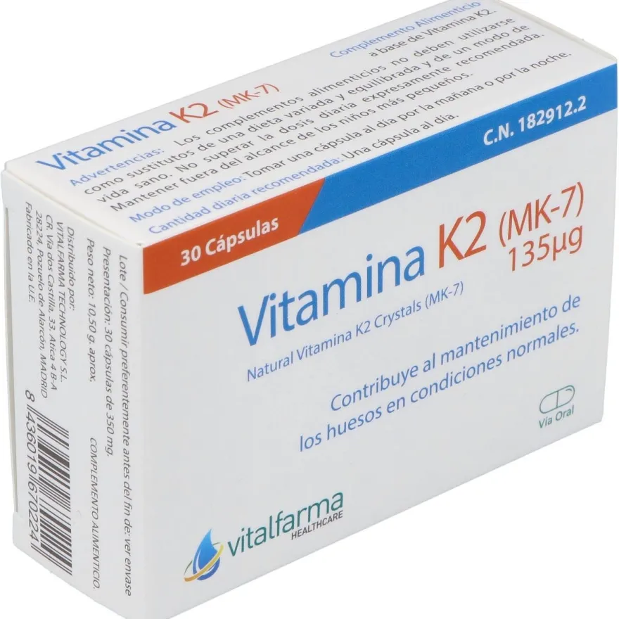 Vitalfarma Vitamina K2 135 Mcg 30 Capsulas