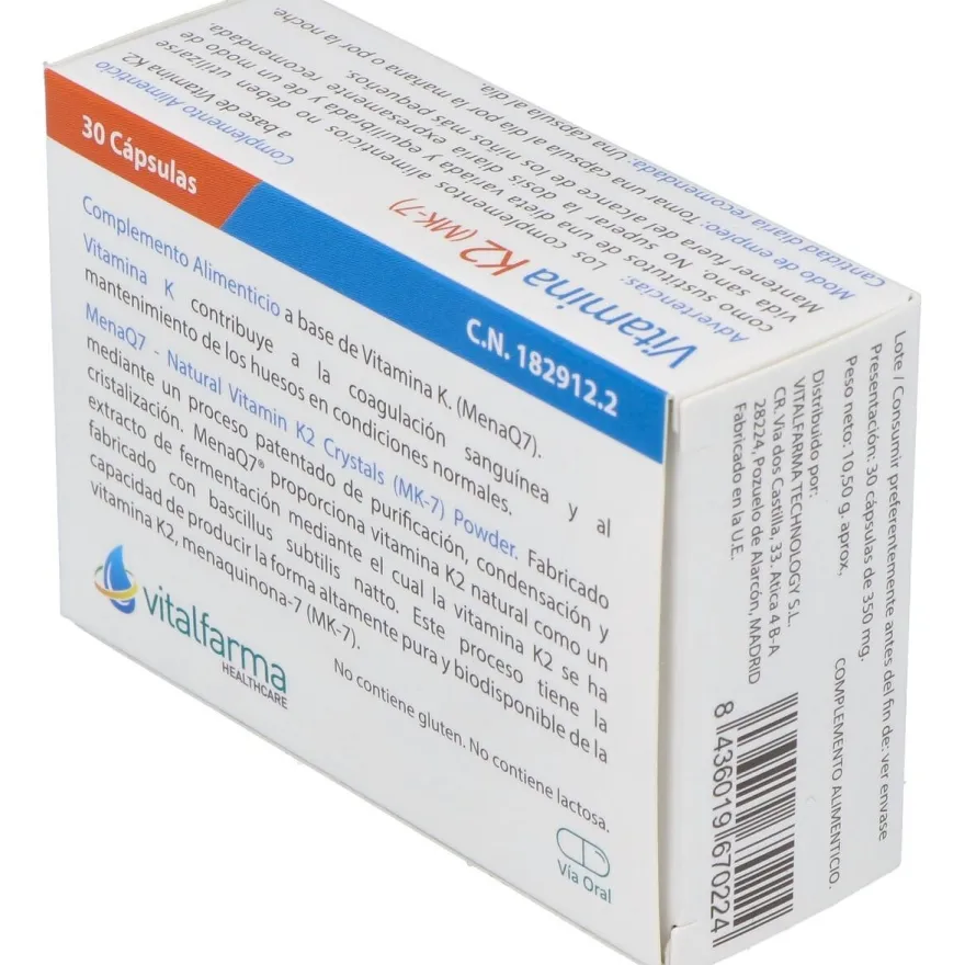 Vitalfarma Vitamina K2 135 Mcg 30 Capsulas