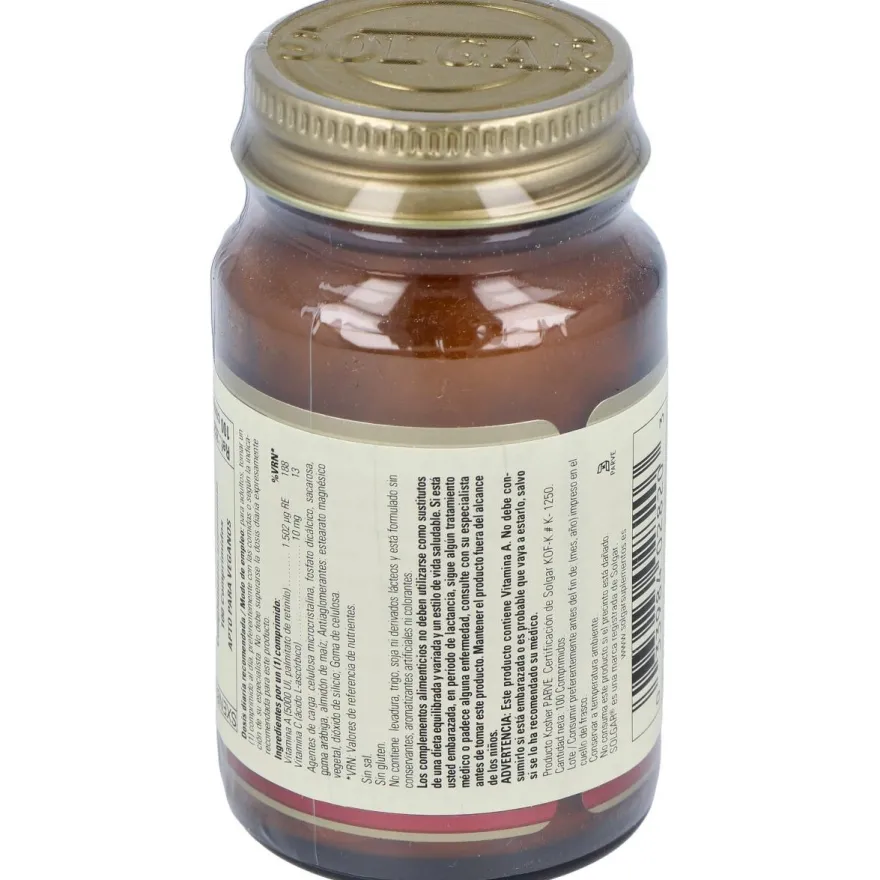 Vitamina a Seca 5000ui 1500mcg 100comp - Solgar