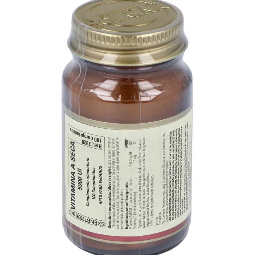 Vitamina a Seca 5000ui 1500mcg 100comp - Solgar