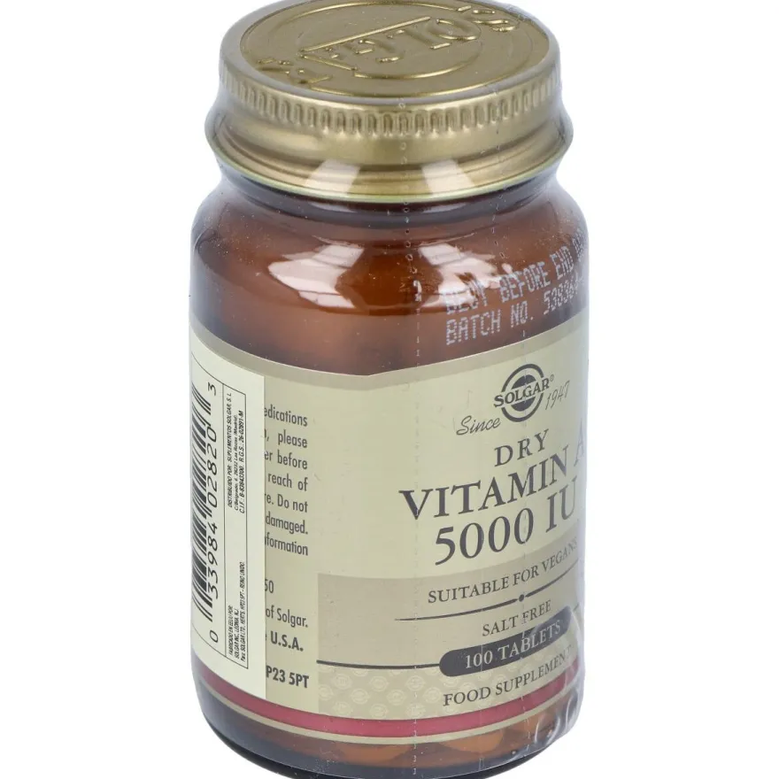 Vitamina a Seca 5000ui 1500mcg 100comp - Solgar