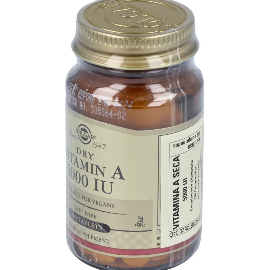 Vitamina a Seca 5000ui 1500mcg 100comp - Solgar