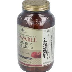 Vitamina C 500mg Masticable Sabor Arándano y Frambuesa 90comp - Solgar