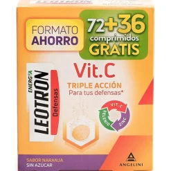 Vitamina C Triple Acción Comprimidos Efervescentes 72 + 36 De Regalo Naranja 54 U