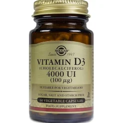 Vitamina D3 Colecalciferol 4000 Ui 100 mcg 60 Vcaps - Solgar