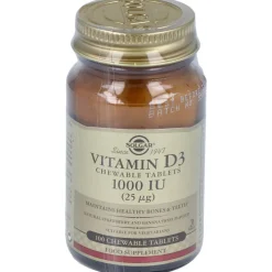 Vitamina D3 1000 Iu 25 Μg Comprimidos Masticables 100 u - Solgar