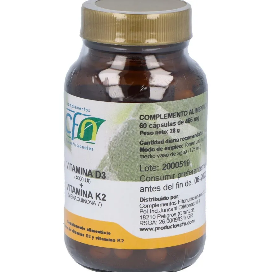 Vitamina D3+k2 60caps - Cfn
