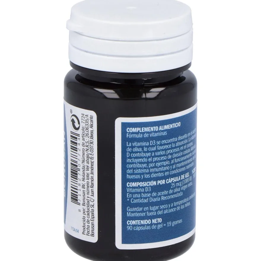 Vitamina D3 25 Mcg/1000 u 90 Caps - Bonusan