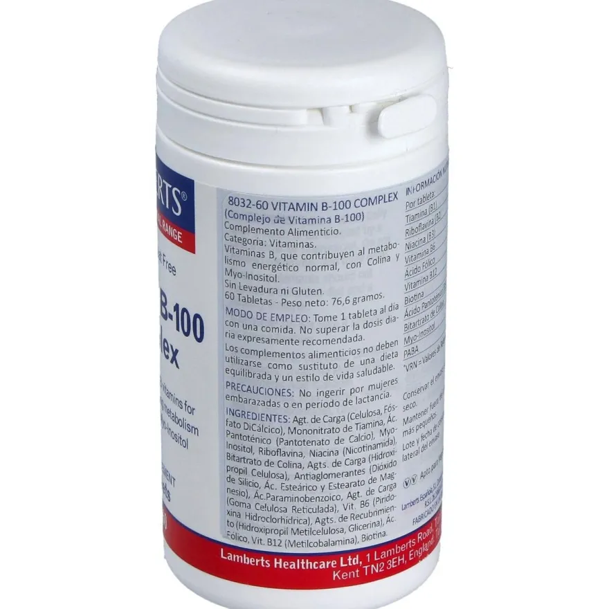 Vitamin B100 Complex 60tab 8032 - Lamberts