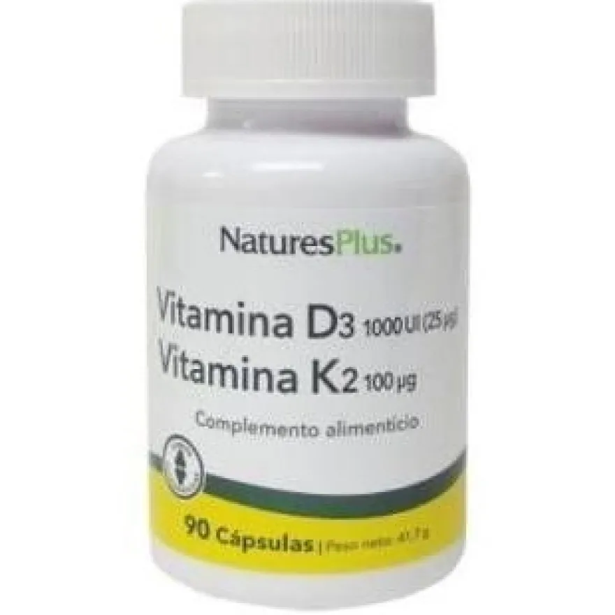 Vit D3 y K2 90caps - Natures Plus