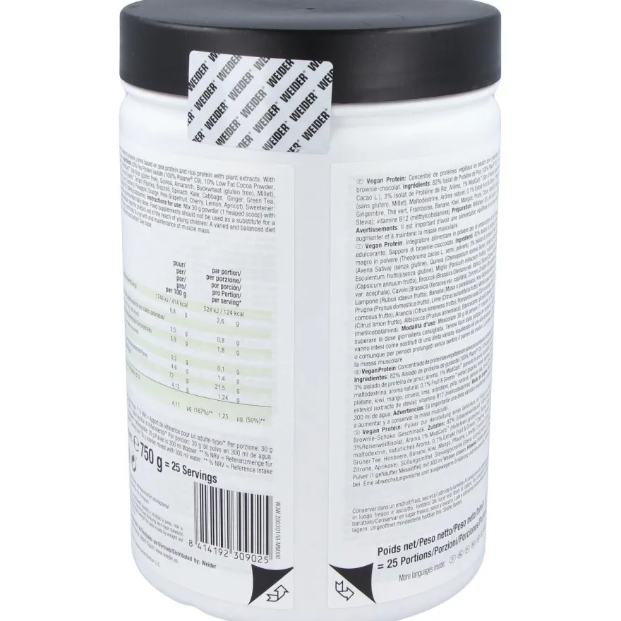 Weider Vegan Protein Chocolate 750Gr. 2