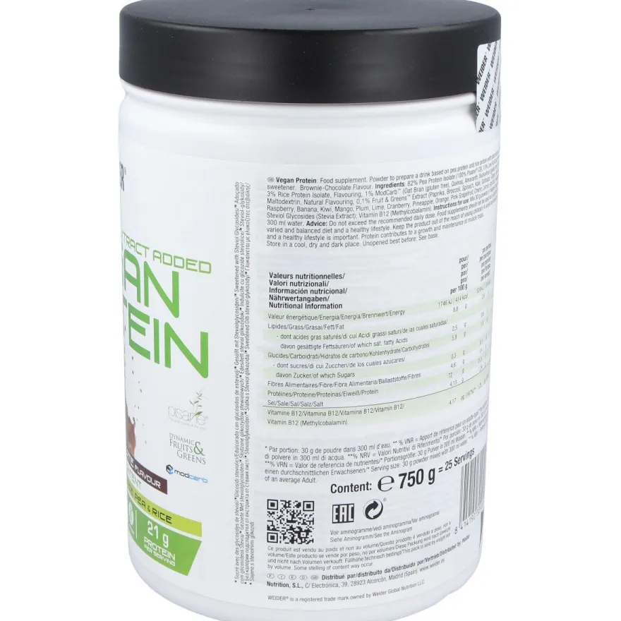 Weider Vegan Protein Chocolate 750Gr. 2