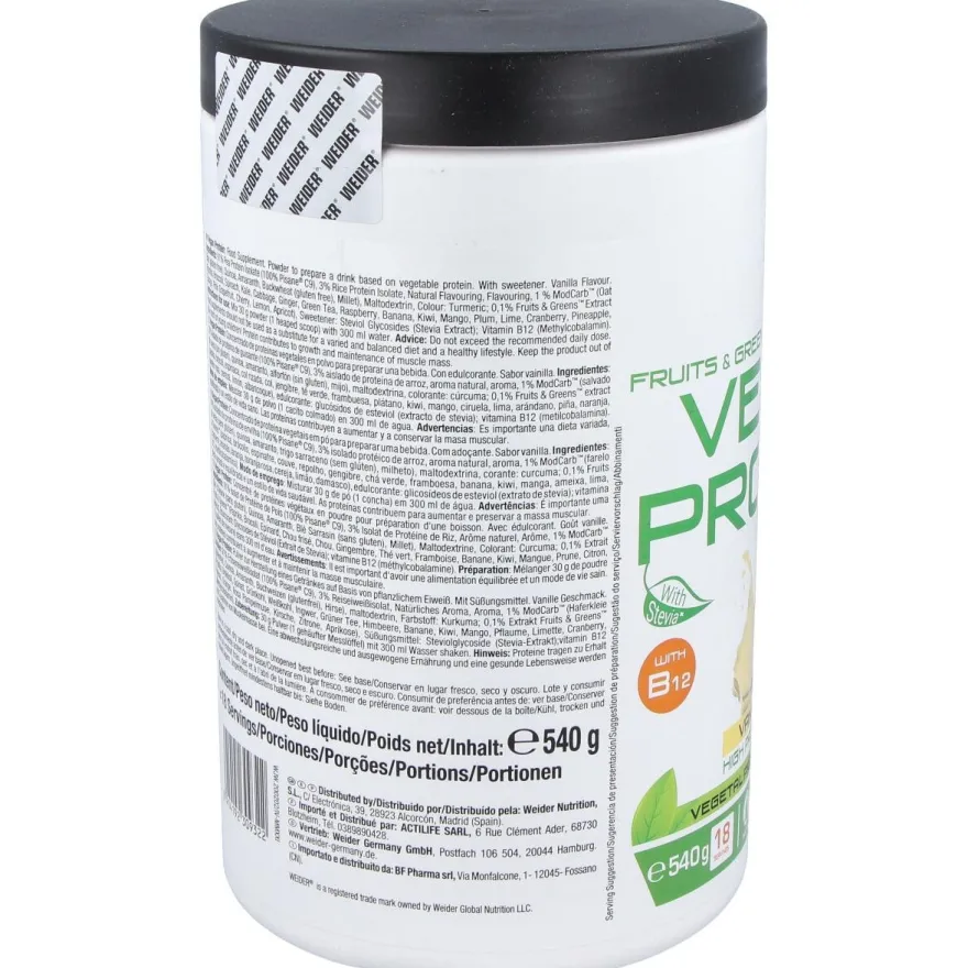 Weider Vegan Protein Vainilla 540Gr.