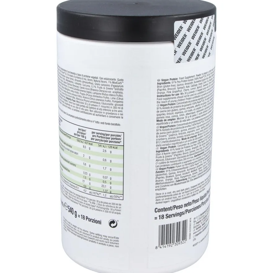 Weider Vegan Protein Vainilla 540Gr.