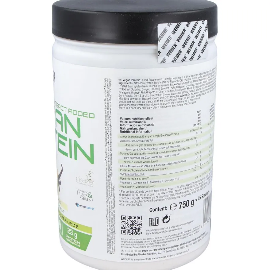 Weider Vegan Protein Vainilla 750Gr. 2