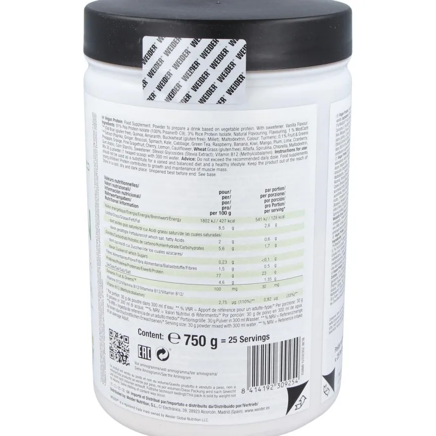 Weider Vegan Protein Vainilla 750Gr. 2