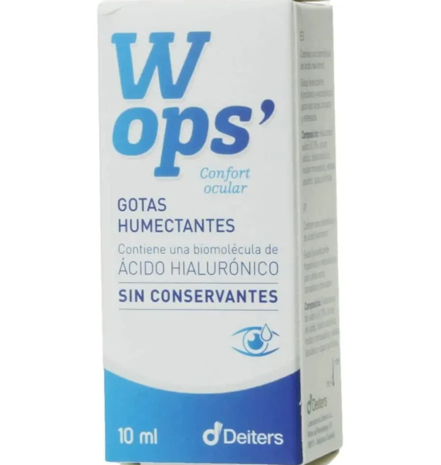 Wops Confort Ocular Gotas Humectantes sin Conservantes con Ácido Hialuronico (1 Envase 10 ml) - Laboratorio Deiters