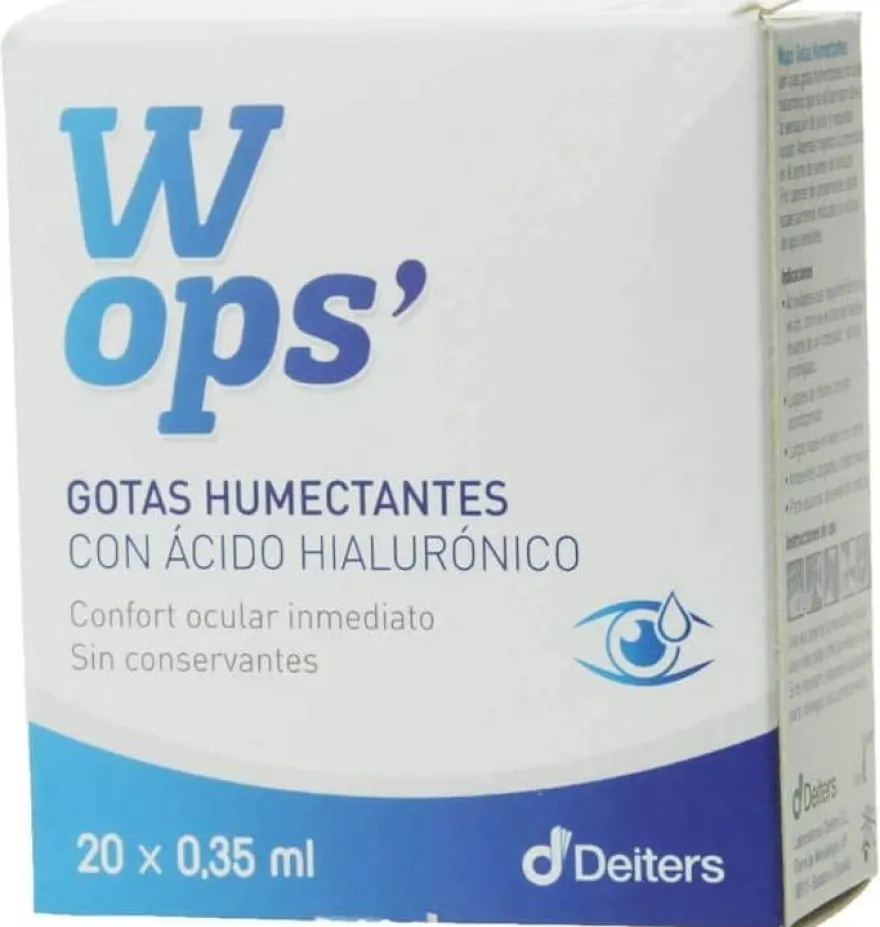Wops Gotas Humectantes con Ácido Hialuronico (20 Monodosis 0,35 ml) - Laboratorio Deiters