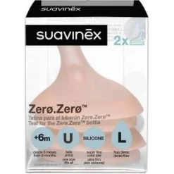 Zero Zero Tetina de Silicona Flujo Denso +6 Meses, 2 Unidades - Suavinex