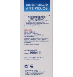 Zz Locion + Champú Antipiojos, 100 ml +125 ml - Zelnova S.a